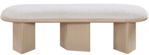 Wilshire Cream Boucle Fabric Bench 22004Cream Meridian Furniture