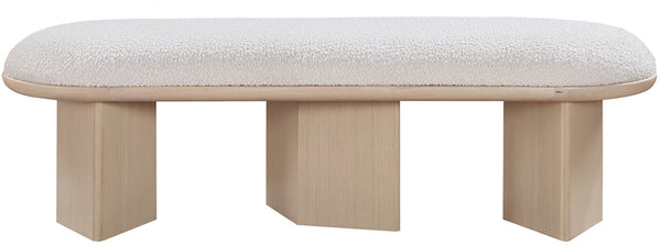 Wilshire Cream Boucle Fabric Bench 22004Cream Meridian Furniture