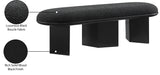 Wilshire Black Boucle Fabric Bench 22005Black Meridian Furniture