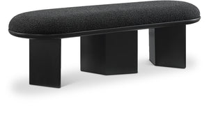 Wilshire Black Boucle Fabric Bench 22005Black Meridian Furniture