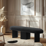 Wilshire Black Boucle Fabric Bench 22005Black Meridian Furniture