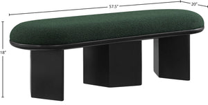 Wilshire Green Boucle Fabric Bench 22005Green Meridian Furniture