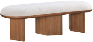 Wilshire Cream Boucle Fabric Bench 22006Cream Meridian Furniture