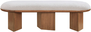 Wilshire Cream Boucle Fabric Bench 22006Cream Meridian Furniture