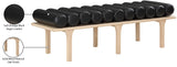 Landon Black Vegan Leather Bench 22007Black Meridian Furniture