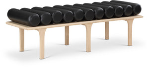 Landon Black Vegan Leather Bench 22007Black Meridian Furniture