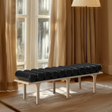 Landon Black Vegan Leather Bench 22007Black Meridian Furniture