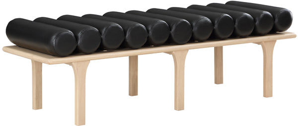Landon Black Vegan Leather Bench 22007Black Meridian Furniture