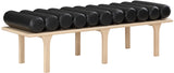 Landon Black Vegan Leather Bench 22007Black Meridian Furniture