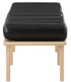 Landon Black Vegan Leather Bench 22007Black Meridian Furniture