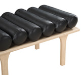 Landon Black Vegan Leather Bench 22007Black Meridian Furniture