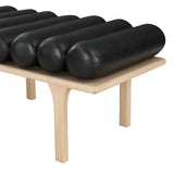 Landon Black Vegan Leather Bench 22007Black Meridian Furniture