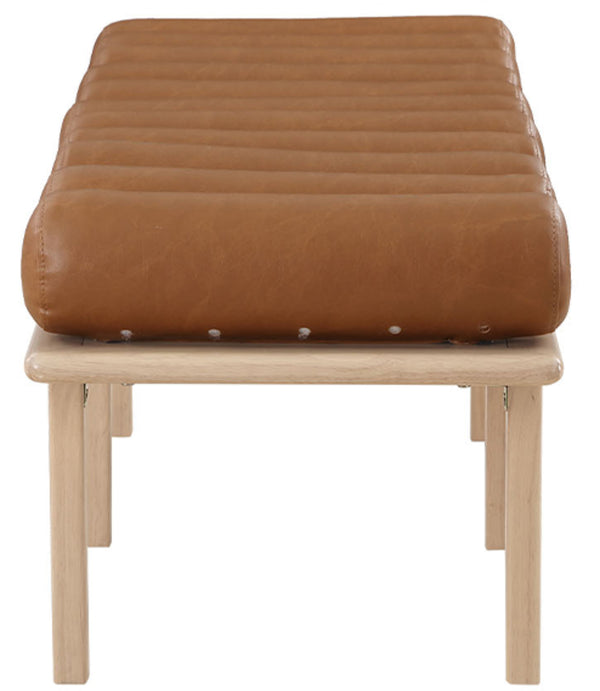 Landon Cognac Vegan Leather Bench 22007Cognac Meridian Furniture