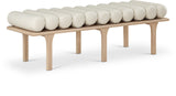 Landon Cream Vegan Leather Bench 22007Cream Meridian Furniture