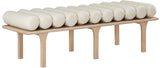 Landon Cream Vegan Leather Bench 22007Cream Meridian Furniture