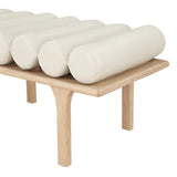 Landon Cream Vegan Leather Bench 22007Cream Meridian Furniture