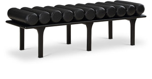 Landon Black Vegan Leather Bench 22008Black Meridian Furniture