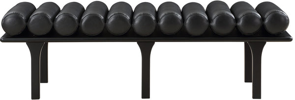 Landon Black Vegan Leather Bench 22008Black Meridian Furniture