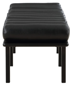 Landon Black Vegan Leather Bench 22008Black Meridian Furniture