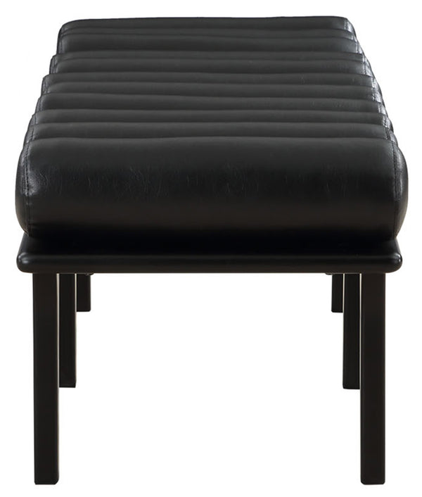 Landon Black Vegan Leather Bench 22008Black Meridian Furniture