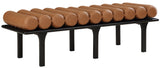 Landon Cognac Vegan Leather Bench 22008Cognac Meridian Furniture