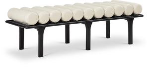 Landon Cream Vegan Leather Bench 22008Cream Meridian Furniture