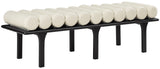 Landon Cream Vegan Leather Bench 22008Cream Meridian Furniture