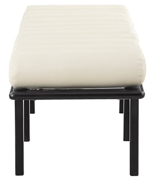 Landon Cream Vegan Leather Bench 22008Cream Meridian Furniture