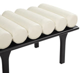 Landon Cream Vegan Leather Bench 22008Cream Meridian Furniture