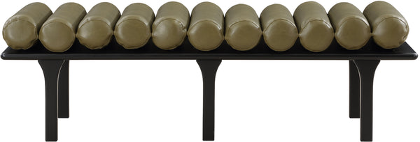 Landon Olive Green Vegan Leather Bench 22008Olive Meridian Furniture