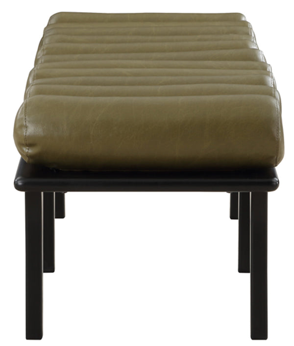 Landon Olive Green Vegan Leather Bench 22008Olive Meridian Furniture