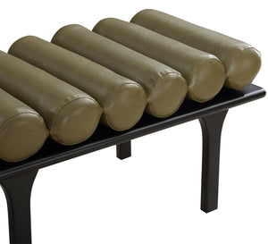 Landon Olive Green Vegan Leather Bench 22008Olive Meridian Furniture
