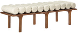 Landon Cream Vegan Leather Bench 22009Cream Meridian Furniture