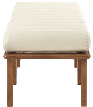 Landon Cream Vegan Leather Bench 22009Cream Meridian Furniture