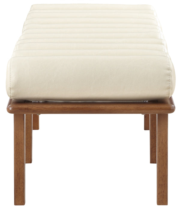 Landon Cream Vegan Leather Bench 22009Cream Meridian Furniture