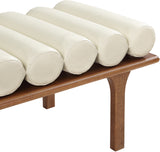 Landon Cream Vegan Leather Bench 22009Cream Meridian Furniture