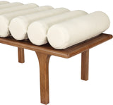 Landon Cream Vegan Leather Bench 22009Cream Meridian Furniture