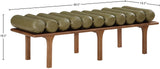 Landon Olive Green Vegan Leather Bench 22009Olive Meridian Furniture