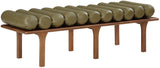 Landon Olive Green Vegan Leather Bench 22009Olive Meridian Furniture