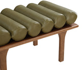 Landon Olive Green Vegan Leather Bench 22009Olive Meridian Furniture