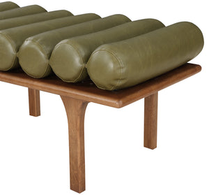 Landon Olive Green Vegan Leather Bench 22009Olive Meridian Furniture
