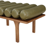 Landon Olive Green Vegan Leather Bench 22009Olive Meridian Furniture