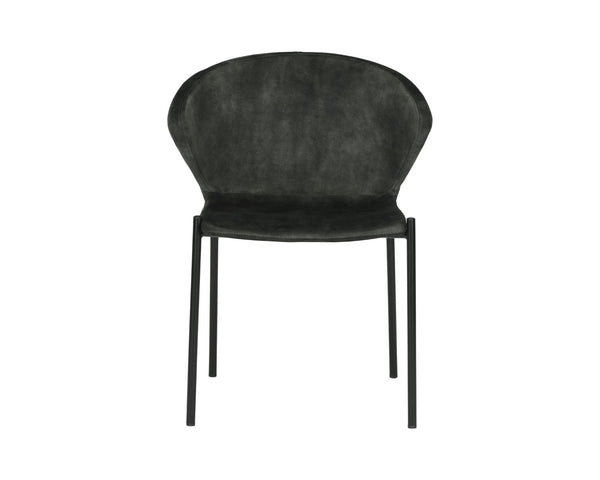 Sunpan ERIC Dining Chair - Stylish Nono Dark Green Upholstery with Mid-Century Design & Modern Comfort 107512