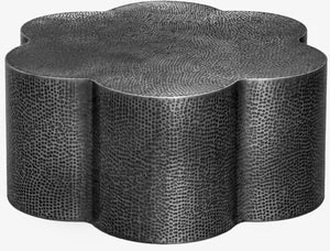 Meridian Furniture Lotus Hand-hammered Iron Coffee Table Sculptural Petal Design for Elegant Living Room Decor Black 22010Black-CT