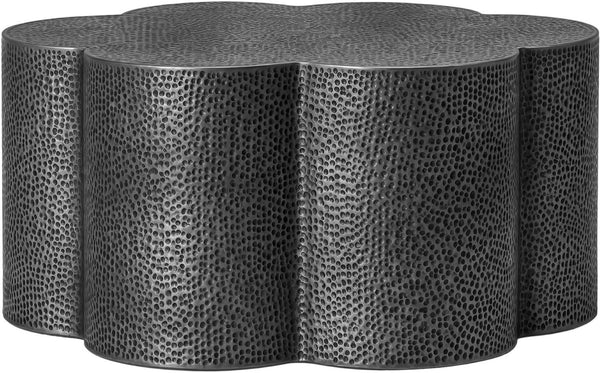 Meridian Furniture Lotus Hand-hammered Iron Coffee Table Sculptural Petal Design for Elegant Living Room Decor Black 22010Black-CT