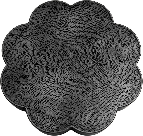 Meridian Furniture Lotus Hand-hammered Iron Coffee Table Sculptural Petal Design for Elegant Living Room Decor Black 22010Black-CT