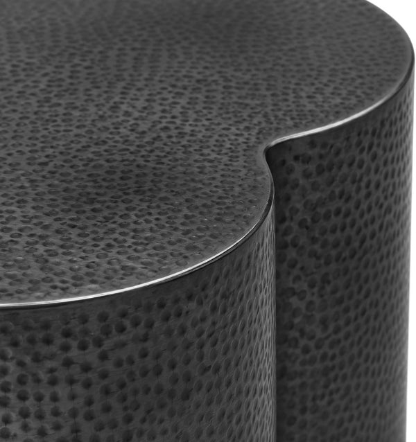Meridian Furniture Lotus Hand-hammered Iron Coffee Table Sculptural Petal Design for Elegant Living Room Decor Black 22010Black-CT