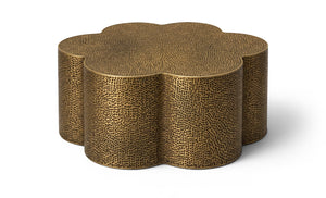 Meridian Furniture Lotus Hand-hammered Iron Coffee Table Sculptural Petal Design for Elegant Living Room Decor Brass 22010Brass-CT
