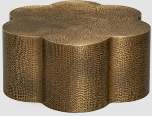 Meridian Furniture Lotus Hand-hammered Iron Coffee Table Sculptural Petal Design for Elegant Living Room Decor Brass 22010Brass-CT