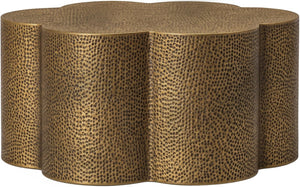 Meridian Furniture Lotus Hand-hammered Iron Coffee Table Sculptural Petal Design for Elegant Living Room Decor Brass 22010Brass-CT